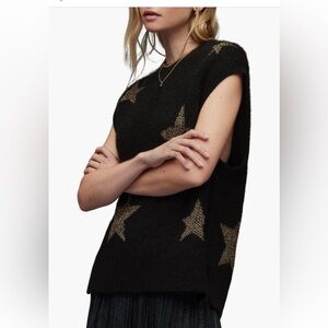 Allsaints Intarsia alpaca wool sweater vest